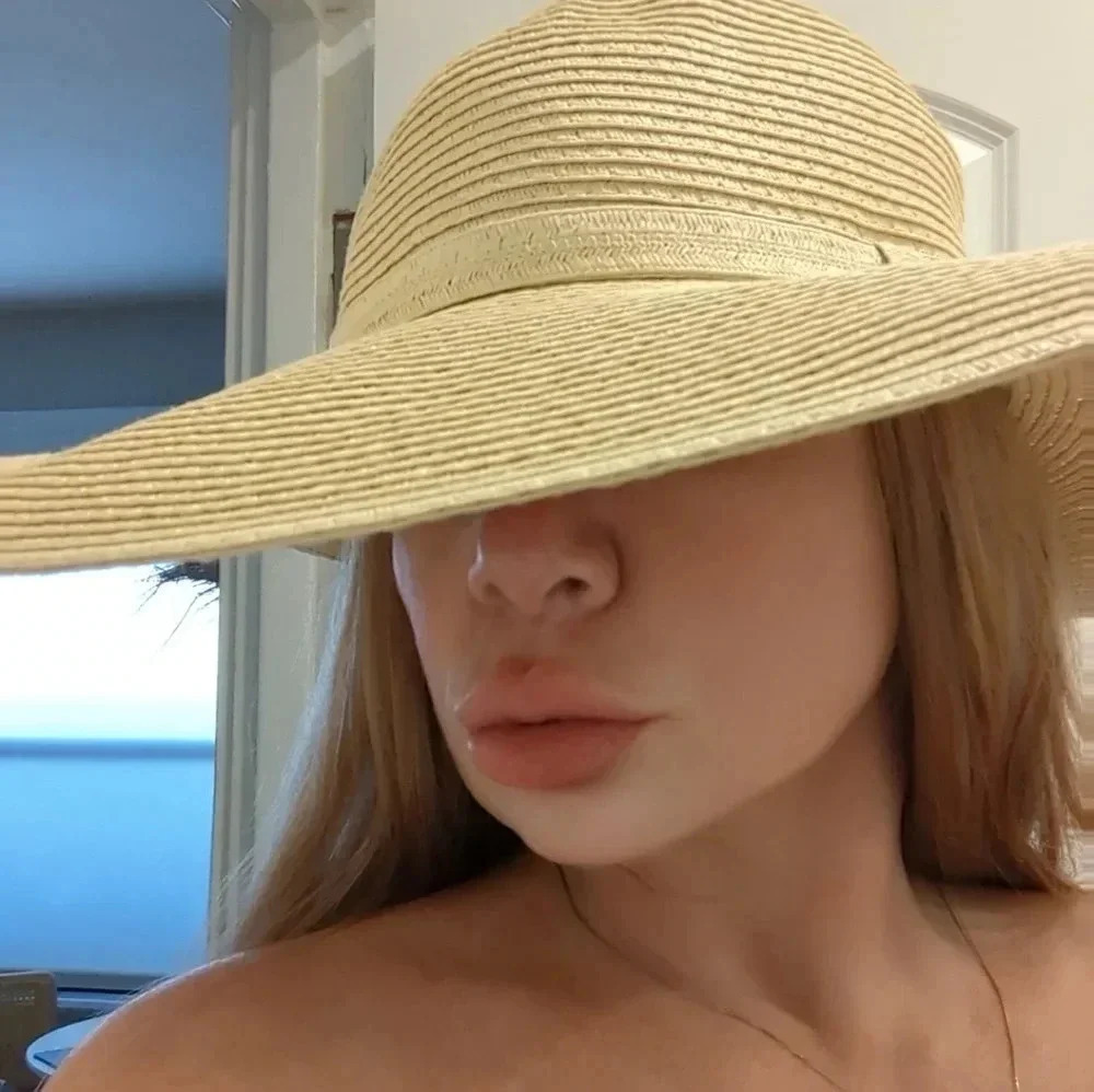Shade & Shore Women's Wide Brim Straw Sun Hat Beige One Size Summer